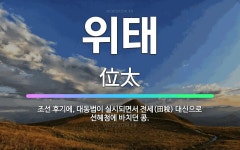🌟위태: 조선 후기에, 대동법이 실시되면서 전세(田稅) 대신으로 선혜청에 바치던 콩. - 표준국어대사전