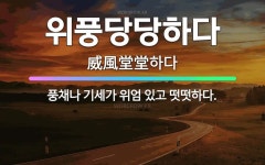 🌟위풍당당하다: 풍채나 기세가 위엄 있고 떳떳하다. - 표준국어대사전