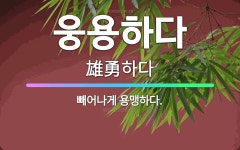 🌟웅용하다: 빼어나게 용맹하다. - 표준국어대사전