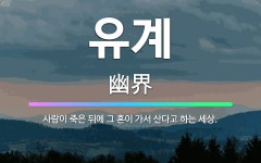🌟유계: 사람이 죽은 뒤에 그 혼이 가서 산다고 하는 세상. - 표준국어대사전