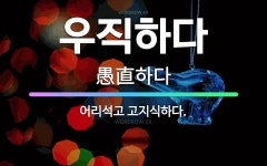 🌟우직하다: 어리석고 고지식하다. - 표준국어대사전