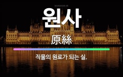 🌟원사: 직물의 원료가 되는 실. - 표준국어대사전