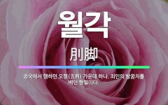 🌟월각: 중국에서 행하던 오형(五刑) 가운데 하나. 죄인의 발꿈치를 베던 형벌이다. - 표준국어대사전