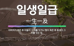 🌟일생일급: 아버지가 죽은 후 아들이 그 대를 잇거나 형이 죽은 후 동생이 그 뒤를 잇는 일. - 표준국어대사전