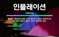 🌟인플레이션: 통화량이 팽창하여 화폐 가치가 떨어지고 물가가 계속적으로 올라 일반 대중의 실질적 소득이 감... - 표준국어대사전