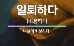 🌟일퇴하다: 나날이 퇴보하다. - 표준국어대사전