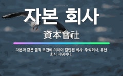 🌟자본 회사: 자본과 같은 물적 조건에 의하여 결합된 회사. 주식회사, 유한 회사 따위이다. - 표준국어대사전