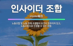 🌟인사이더 조합: 노동조합 및 노동 관계 조정법의 요건이 갖추어져 있고, 노동조합으로 인정할 수 있는 조합. - 표준국어대사전