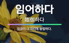 🌟임어하다: 임금이 그 자리에 왕림하다. - 표준국어대사전