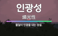 🌟인광성: 물질이 인광을 내는 성질. - 표준국어대사전