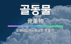 🌟골동물: 오래되었거나 희귀한 옛 물건. - 표준국어대사전