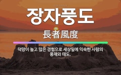🌟장자풍도: 덕망이 높고 많은 경험으로 세상일에 익숙한 사람의 풍채와 태도. - 표준국어대사전