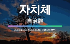 🌟자치체: 국가로부터 자치권이 부여된 공법상의 법인. - 표준국어대사전