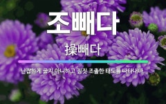🌟조빼다: 난잡하게 굴지 아니하고 짐짓 조촐한 태도를 나타내다. - 표준국어대사전