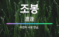 🌟조봉: 우연히 서로 만남. - 표준국어대사전