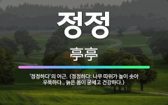 🌟정정: ‘정정하다’의 어근. (정정하다: 나무 따위가 높이 솟아 우뚝하다., 늙은 몸이 굳세고 건강하다.) - 표준국어대사전