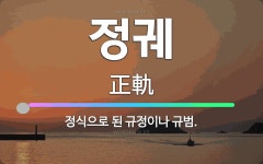 🌟정궤: 정식으로 된 규정이나 규범. - 표준국어대사전