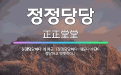 🌟정정당당: ‘정정당당하다’의 어근. (정정당당하다: 태도나 수단이 정당하고 떳떳하다.) - 표준국어대사전