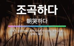 🌟조곡하다: 상제가 소상(小祥) 때까지 이른 아침마다 궤연(几筵) 앞에서 울다. - 표준국어대사전