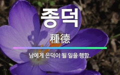 🌟종덕: 남에게 은덕이 될 일을 행함. - 표준국어대사전