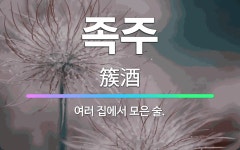 🌟족주: 여러 집에서 모은 술. - 표준국어대사전