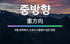 🌟중방향: 교통 공학에서, 도로의 교통량이 많은 방향. - 표준국어대사전