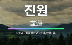 🌟진원: 사물의 근원을 깊이 연구하여 자세히 앎. - 표준국어대사전