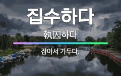 🌟집수하다: 잡아서 가두다. - 표준국어대사전