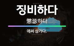 🌟징비하다: 애써 삼가다. - 표준국어대사전