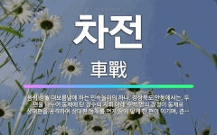 🌟차전: 음력 정월 대보름날에 하는 민속놀이의 하나. 경상북도 안동에서는, 두 편을 나누어 동채에 탄 장수... - 표준국어대사전