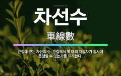 🌟차선수: 큰길에 있는 차선의 수. 큰길에서 몇 대의 자동차가 동시에 운행할 수 있는가를 표시한다. - 표준국어대사전
