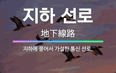 🌟지하 선로: 지하에 묻어서 가설한 통신 선로. - 표준국어대사전
