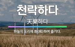 🌟천락하다: 하늘의 도리에 화(和)하여 즐기다. - 표준국어대사전