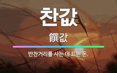 🌟찬값: 반찬거리를 사는 데 드는 돈. - 표준국어대사전