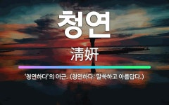 🌟청연: ‘청연하다’의 어근. (청연하다: 말쑥하고 아름답다.) - 표준국어대사전