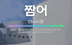 🌟짬어: 말레이ㆍ폴리네시아 어족의 인도네시아 어파에 속한 언어. 인도차이나반도 동남단의 일부에서 쓴다. - 표준국어대사전