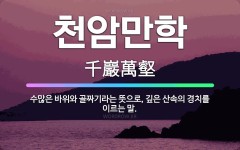 🌟천암만학: 수많은 바위와 골짜기라는 뜻으로, 깊은 산속의 경치를 이르는 말. - 표준국어대사전