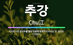 🌟추강: 카자흐스탄 동남부를 흘러 아랄해 동쪽까지 이르는 강. 길이는 1126km. - 표준국어대사전