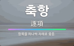 🌟축항: 항목을 하나씩 차례로 좇음. - 표준국어대사전