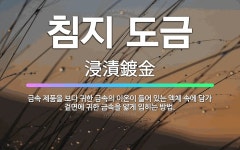 🌟침지 도금: 금속 제품을 보다 귀한 금속의 이온이 들어 있는 액체 속에 담가 겉면에 귀한 금속을 얇게 입... - 표준국어대사전