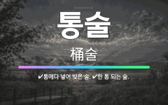 🌟통술: 한 통 되는 술., 통에다 넣어 빚은 술. - 표준국어대사전