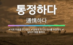 🌟통정하다: 서로 마음을 주고받다., 남녀가 정을 통하다., 남에게 자기의 의사를 표현하다. - 표준국어대사전