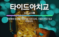 🌟타이드아치교: 반원형의 양 끝을 연결재로 이은 다리. 서울의 한강 대교 따위이다. - 표준국어대사전