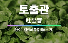 🌟토출관: 양수기 따위의 물을 내뿜는 관. - 표준국어대사전