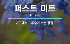 🌟퍼스트 미트: 야구에서, 1루수가 끼는 장갑. - 표준국어대사전