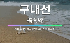 🌟구내선: 역의 구내에 있는 본선(本線) 이외의 선로. - 표준국어대사전