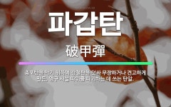 🌟파갑탄: 총포탄을 막기 위하여 강철판을 덧싸 무장하거나 견고하게 만든, 영구 시설 따위를 파괴하는 데 쓰... - 표준국어대사전