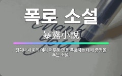 🌟폭로 소설: 정치나 사회의 여러 어두운 면을 폭로하는 데에 중점을 두는 소설. - 표준국어대사전