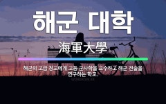 🌟해군 대학: 해군의 고급 장교에게 고등 군사학을 교수하고 해군 전술을 연구하는 학교. - 표준국어대사전