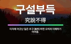 🌟구설부득: 이치에 어긋난 일은 추구(推究)하면 오히려 이해하기 어려움. - 표준국어대사전